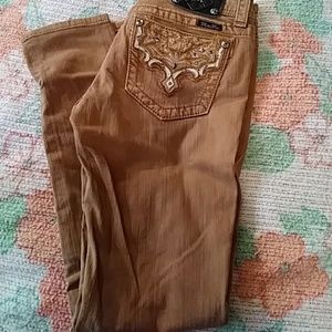 Miss me tan embellished skinny jeans 28